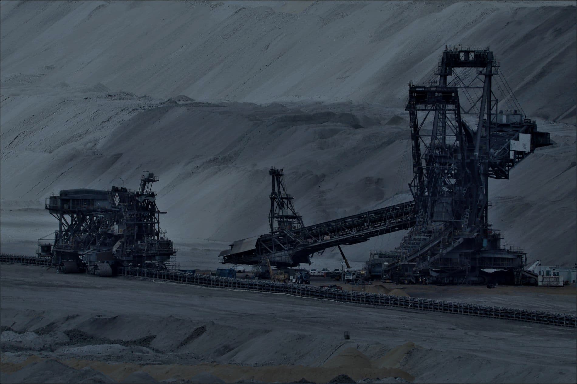 A bucket-wheel excavator working an open-cast mine