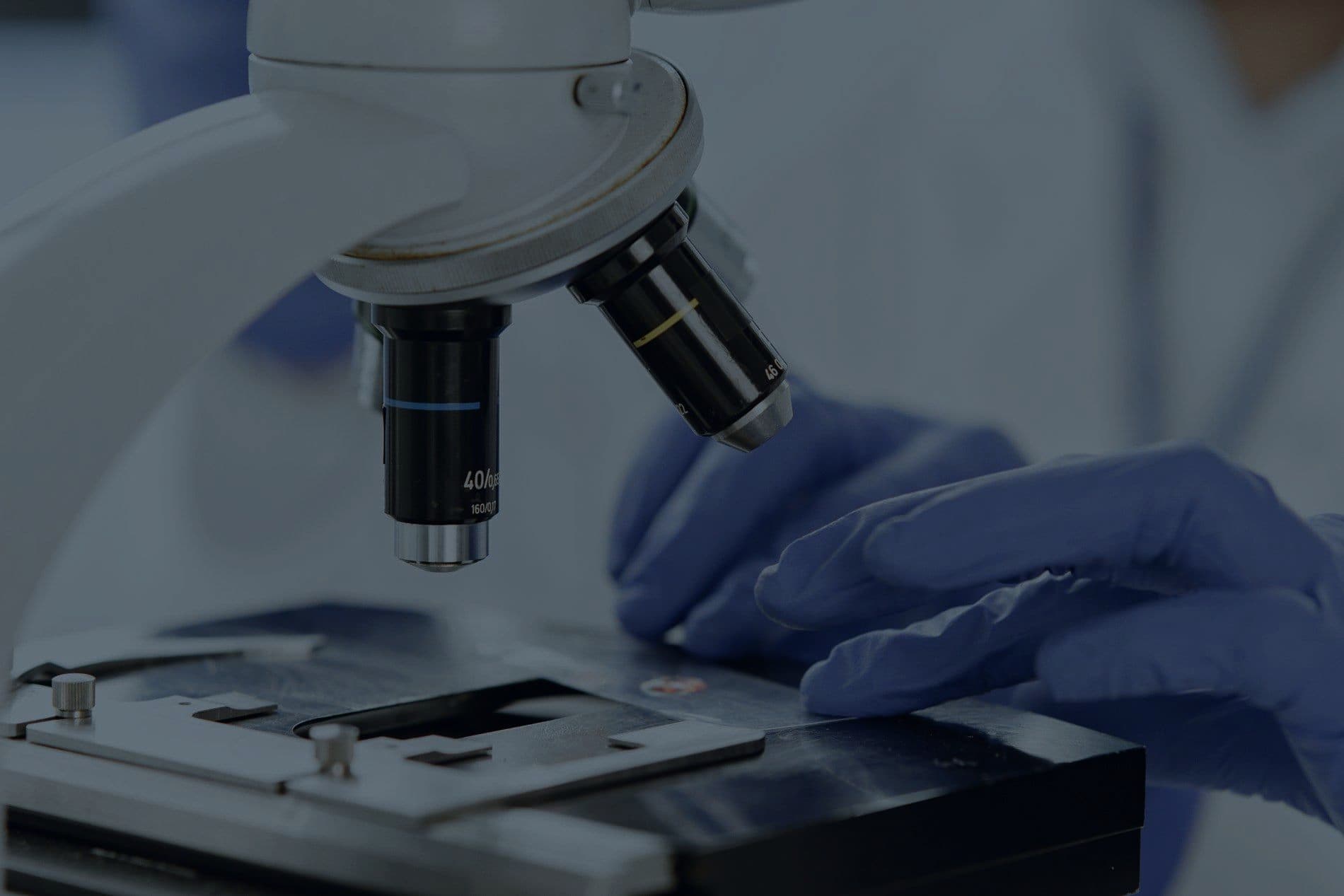 A researcher examining a specimen under a microscope